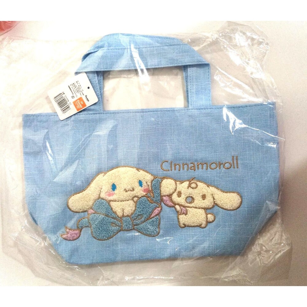 Cinnamoroll and milk sagara embroidery small tote bag